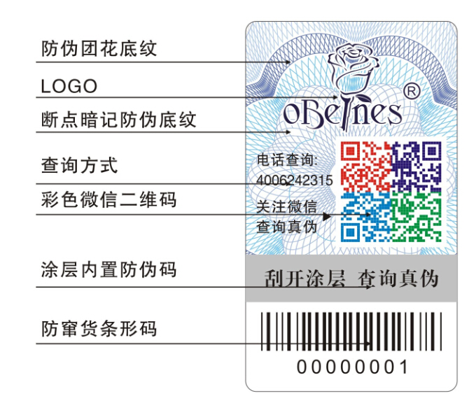 天萃詩化妝品防偽標(biāo)簽